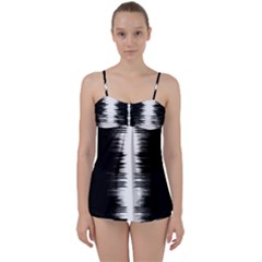 Black And White Noise, Sound Equalizer Pattern Babydoll Tankini Set by Casemiro