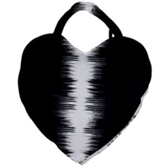 Black And White Noise, Sound Equalizer Pattern Giant Heart Shaped Tote