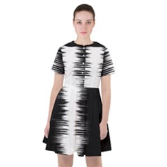 Black And White Noise, Sound Equalizer Pattern Sailor Dress by Casemiro