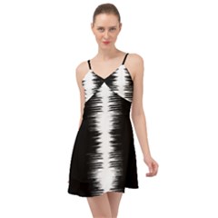 Black And White Noise, Sound Equalizer Pattern Summer Time Chiffon Dress by Casemiro