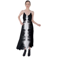 Black And White Noise, Sound Equalizer Pattern Tie Back Maxi Dress by Casemiro