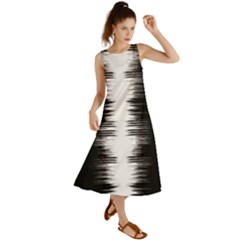 Black And White Noise, Sound Equalizer Pattern Summer Maxi Dress by Casemiro