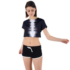 Black And White Noise, Sound Equalizer Pattern Tie Back Short Sleeve Crop Tee