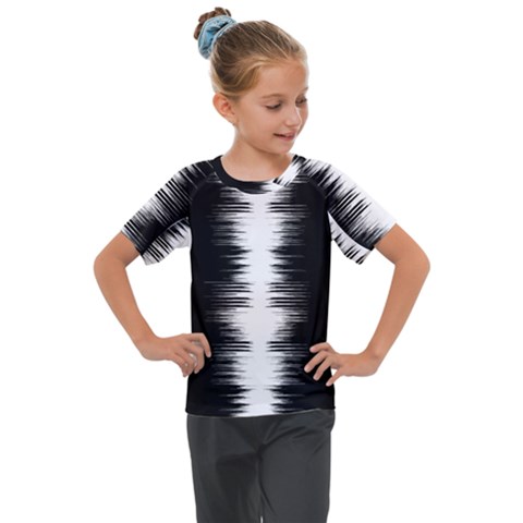 Black And White Noise, Sound Equalizer Pattern Kids  Mesh Piece Tee by Casemiro