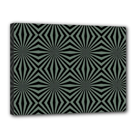 Geometric Pattern, Army Green And Black Lines, Regular Theme Canvas 16  X 12  (stretched) by Casemiro