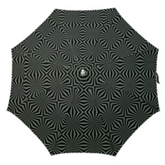 Geometric Pattern, Army Green And Black Lines, Regular Theme Straight Umbrellas by Casemiro