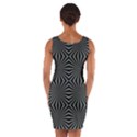 Geometric pattern, army green and black lines, regular theme Wrap Front Bodycon Dress View2