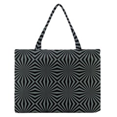 Geometric Pattern, Army Green And Black Lines, Regular Theme Zipper Medium Tote Bag by Casemiro