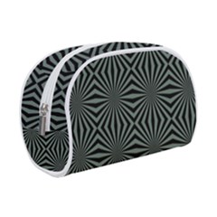 Geometric Pattern, Army Green And Black Lines, Regular Theme Makeup Case (small)