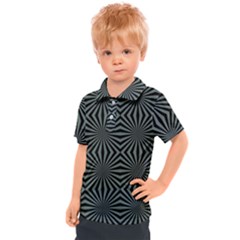 Geometric Pattern, Army Green And Black Lines, Regular Theme Kids  Polo Tee