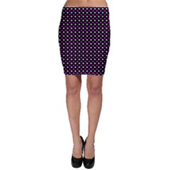 White And Pink Hearts At Black, Vector Handrawn Hearts Pattern Bodycon Skirt by Casemiro