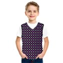 White and pink hearts at black, vector handrawn hearts pattern Kids  SportsWear View1