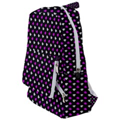 White And Pink Hearts At Black, Vector Handrawn Hearts Pattern Travelers  Backpack by Casemiro