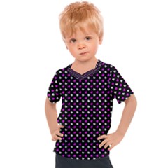 White And Pink Hearts At Black, Vector Handrawn Hearts Pattern Kids  Sports Tee