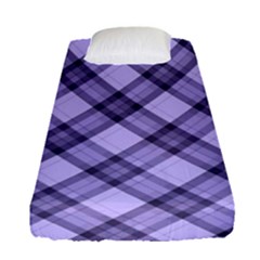 Pastel Purple And Steel Black Lines Pattern, Retro Tartan, Classic Plaid Fitted Sheet (single Size) by Casemiro