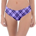 Pastel purple and steel black lines pattern, retro tartan, classic plaid Reversible Classic Bikini Bottoms View1