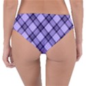 Pastel purple and steel black lines pattern, retro tartan, classic plaid Reversible Classic Bikini Bottoms View2