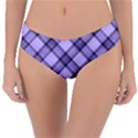 Pastel purple and steel black lines pattern, retro tartan, classic plaid Reversible Classic Bikini Bottoms View3