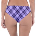 Pastel purple and steel black lines pattern, retro tartan, classic plaid Reversible Classic Bikini Bottoms View4