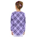 Pastel purple and steel black lines pattern, retro tartan, classic plaid Kids  Long Sleeve Tee View2