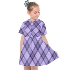 Pastel Purple And Steel Black Lines Pattern, Retro Tartan, Classic Plaid Kids  Sailor Dress by Casemiro