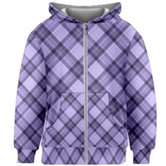 Pastel Purple And Steel Black Lines Pattern, Retro Tartan, Classic Plaid Kids  Zipper Hoodie Without Drawstring by Casemiro