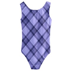 Pastel Purple And Steel Black Lines Pattern, Retro Tartan, Classic Plaid Kids  Cut-out Back One Piece Swimsuit by Casemiro