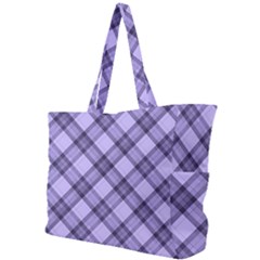 Pastel Purple And Steel Black Lines Pattern, Retro Tartan, Classic Plaid Simple Shoulder Bag by Casemiro