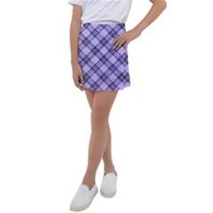 Pastel Purple And Steel Black Lines Pattern, Retro Tartan, Classic Plaid Kids  Tennis Skirt by Casemiro