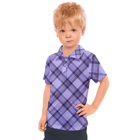 Pastel Purple And Steel Black Lines Pattern, Retro Tartan, Classic Plaid Kids  Polo Tee by Casemiro