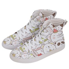 Cute-baby-animals-seamless-pattern Women s Hi-top Skate Sneakers by Sobalvarro