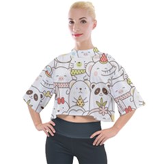 Cute-baby-animals-seamless-pattern Mock Neck Tee