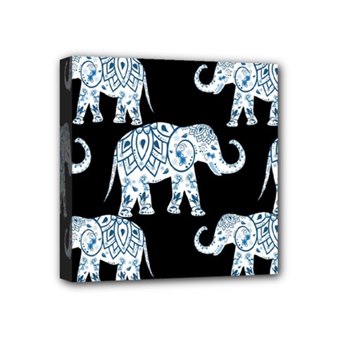 Elephant-pattern-background Mini Canvas 4  X 4  (stretched) by Sobalvarro