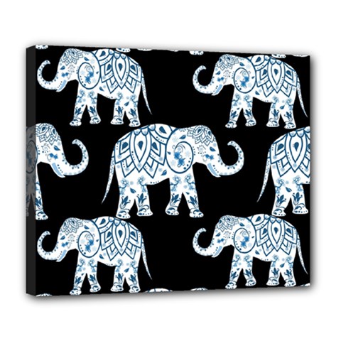 Elephant-pattern-background Deluxe Canvas 24  X 20  (stretched) by Sobalvarro