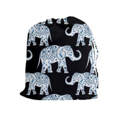 Elephant-pattern-background Drawstring Pouch (xl) by Sobalvarro