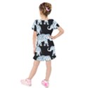 Elephant-pattern-background Kids  Short Sleeve Velvet Dress View2