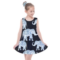 Elephant-pattern-background Kids  Summer Dress by Sobalvarro