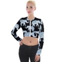 Elephant-pattern-background Long Sleeve Cropped Velvet Jacket View1