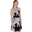 Elephant-pattern-background Knee Length Skater Dress With Pockets View3