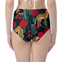 Seamless-pattern-with-leopards-and-roses-vector Classic High-Waist Bikini Bottoms View2