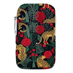 Seamless-pattern-with-leopards-and-roses-vector Waist Pouch (small)