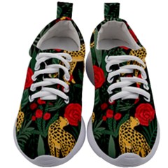 Seamless-pattern-with-leopards-and-roses-vector Kids Athletic Shoes