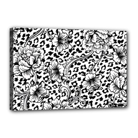 Vector-eclectic-fabric-seamless-pattern-animal-background-with-baroque-ornament Canvas 18  X 12  (stretched) by Sobalvarro