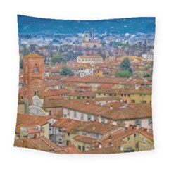 Lucca Historic Center Aerial View Square Tapestry (large) by dflcprintsclothing