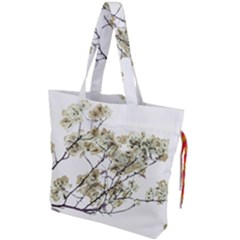 Photo Illustration Flower Over White Background Drawstring Tote Bag