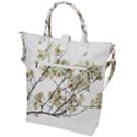 Photo Illustration Flower Over White Background Buckle Top Tote Bag View2