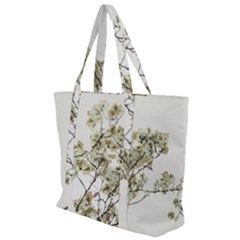 Photo Illustration Flower Over White Background Zip Up Canvas Bag by dflcprintsclothing