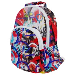 Crazy Grafitti Rounded Multi Pocket Backpack by essentialimage