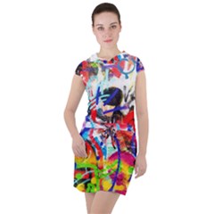 Crazy Grafitti Drawstring Hooded Dress by essentialimage