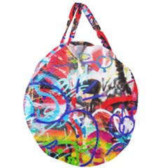 Crazy Grafitti Giant Round Zipper Tote by essentialimage